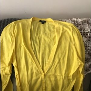 Yellow cardigan with yellow/white sleeveless
